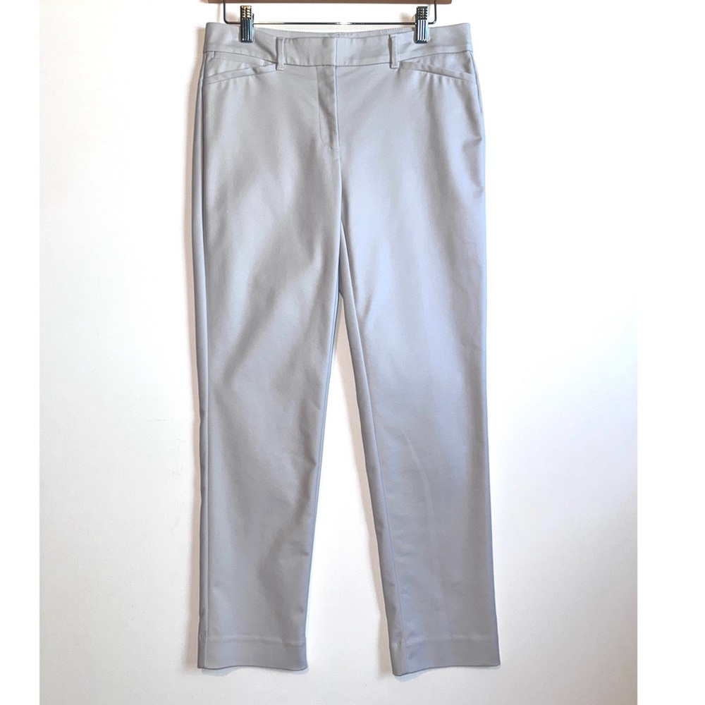 White House Black Market Slim Ankle Pant Light Gray Women's Sz 4 Quiet Luxury